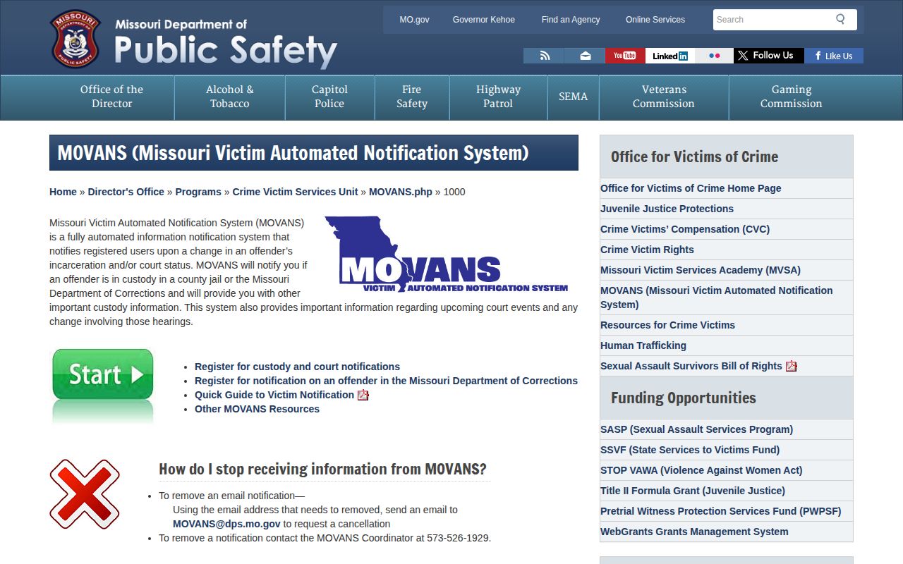 Missouri DPS MOVANS scope and contact information for Dade County